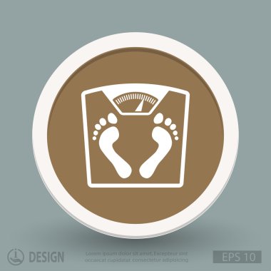 ayak izleri simgesi ile banyo Baskülü