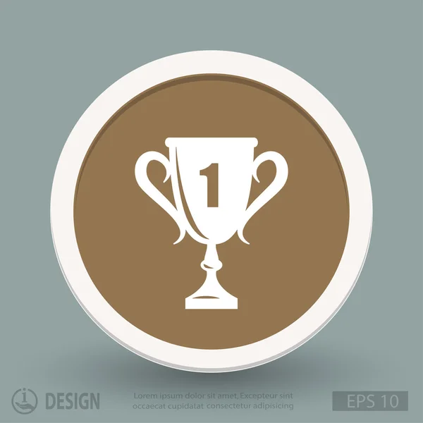 Taça dos campeões ícone de design plano — Vetor de Stock