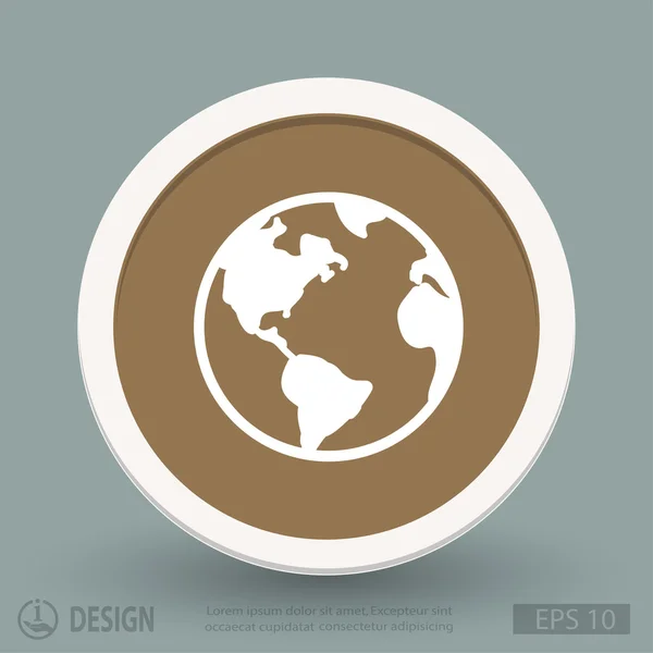 Ikona zeměkoule plochý design — Stockový vektor