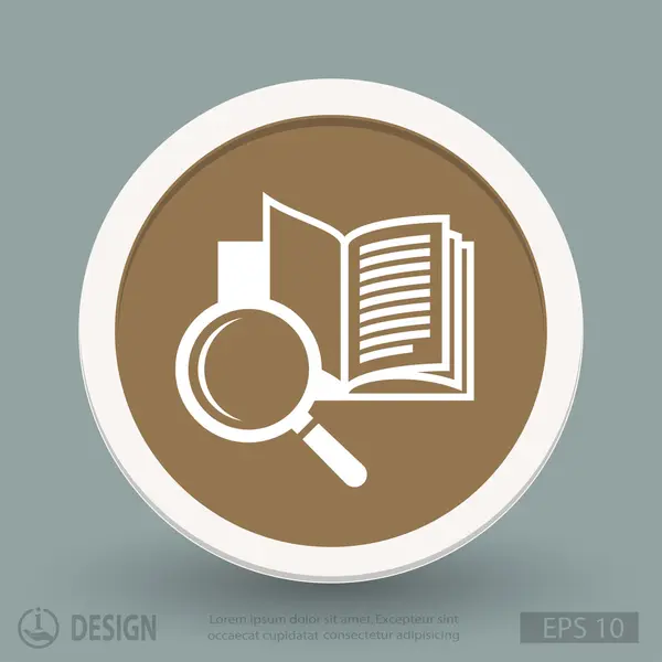 Book with magnifying glass icon — Stock Vector