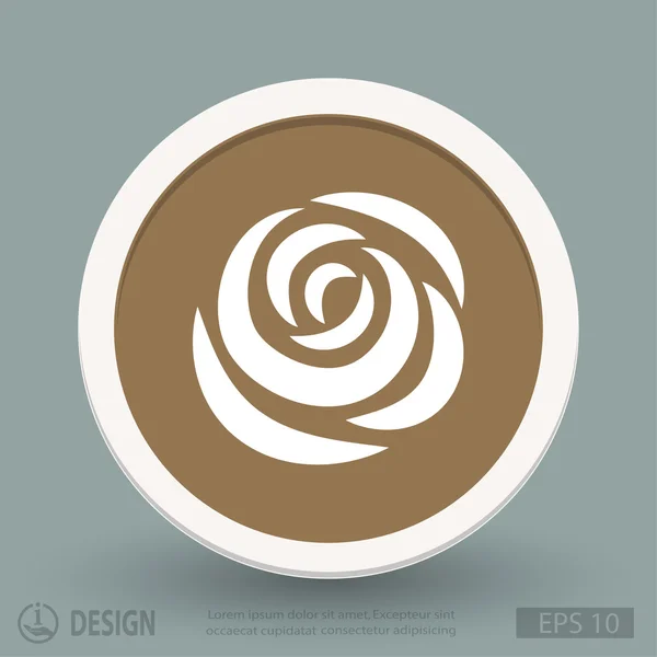 Ícone de design plano Rose — Vetor de Stock