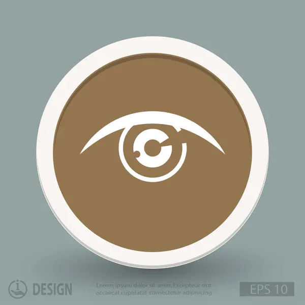 Ojo icono de diseño plano — Vector de stock