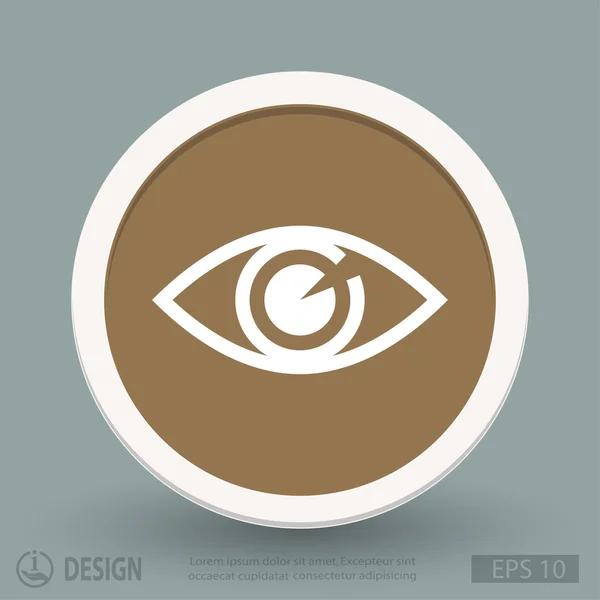 Ojo icono de diseño plano — Vector de stock