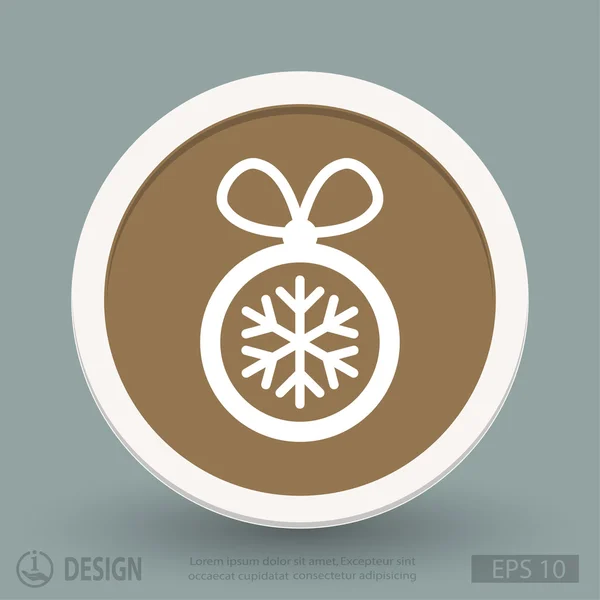 Bola de Navidad icono de diseño plano — Archivo Imágenes Vectoriales