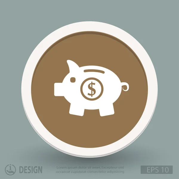 Varken moneybox plat ontwerp pictogram — Stockvector