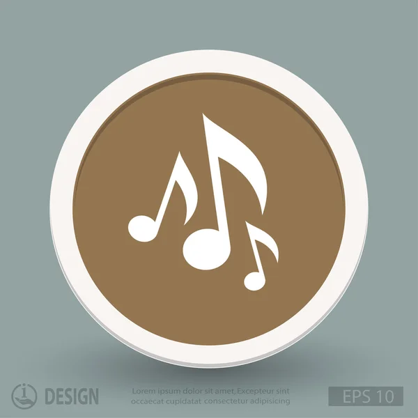 Notas de música icono de diseño plano — Vector de stock