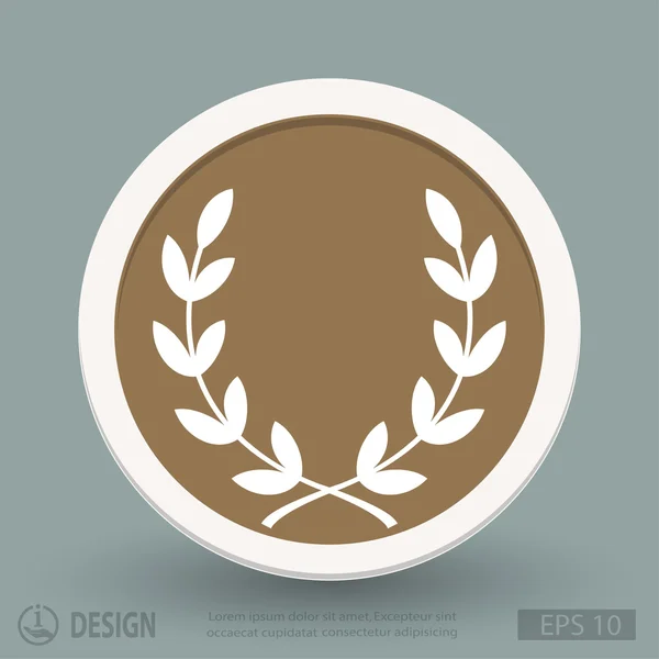 Laurel corona icono de diseño plano — Archivo Imágenes Vectoriales