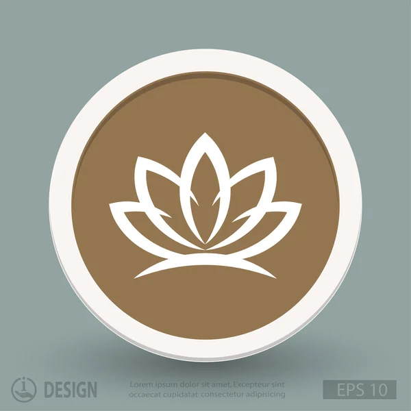 Lotus flat design icon — Stock Vector