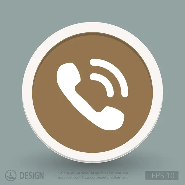 Telefon platt design ikonen — Stock vektor