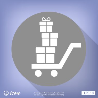 Alışveriş sepeti hediye simgesi ile