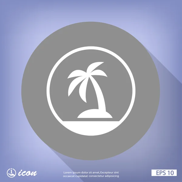 Island flat design icon — Stock Vector