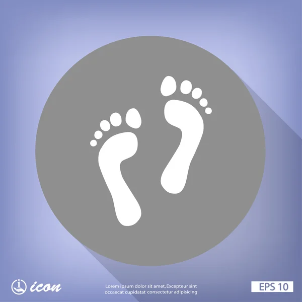 Footprints flat design icon — Stock Vector