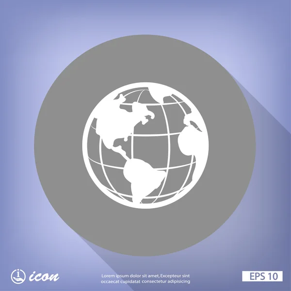 Globo icono de diseño plano — Archivo Imágenes Vectoriales