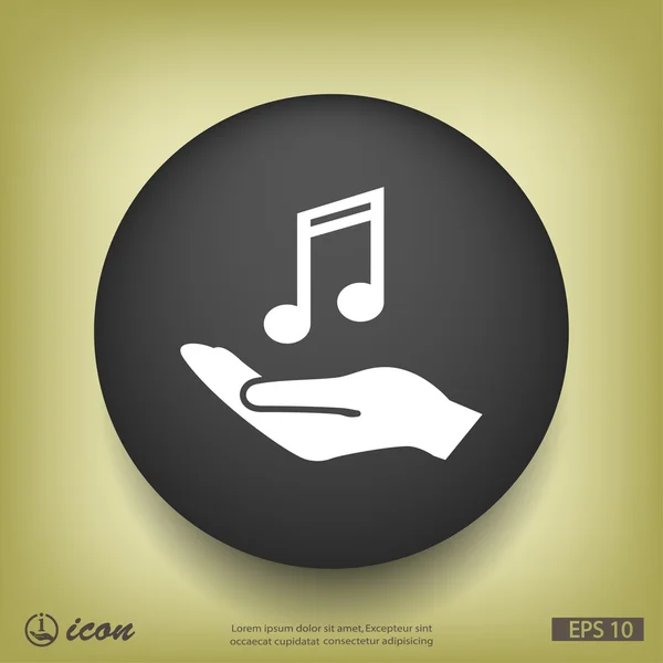 Hand with music note icon — Stock Vector