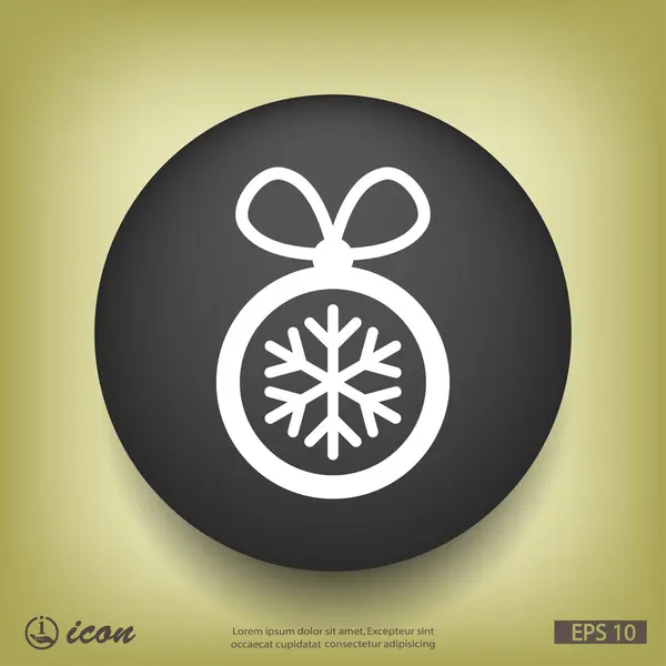 Christmas ball flat design icon — Stock Vector