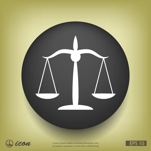 Justicia escala icono de diseño plano — Archivo Imágenes Vectoriales