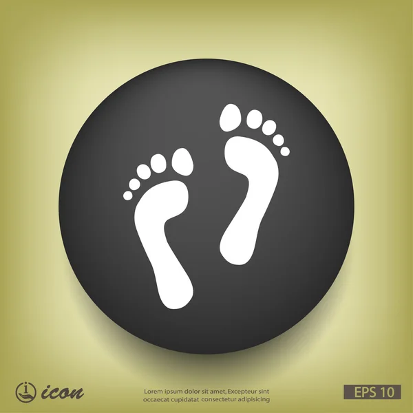 Footprints flat design icon — Stock Vector