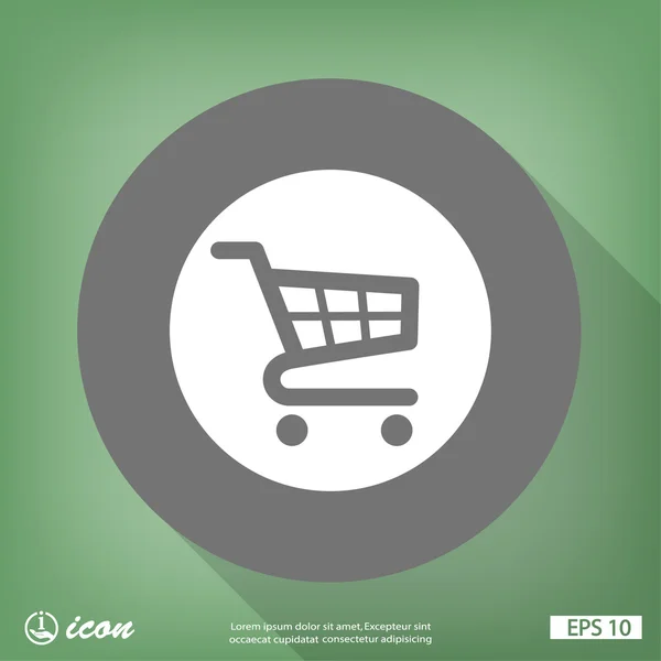 Carrito de compras diseño plano icono — Vector de stock