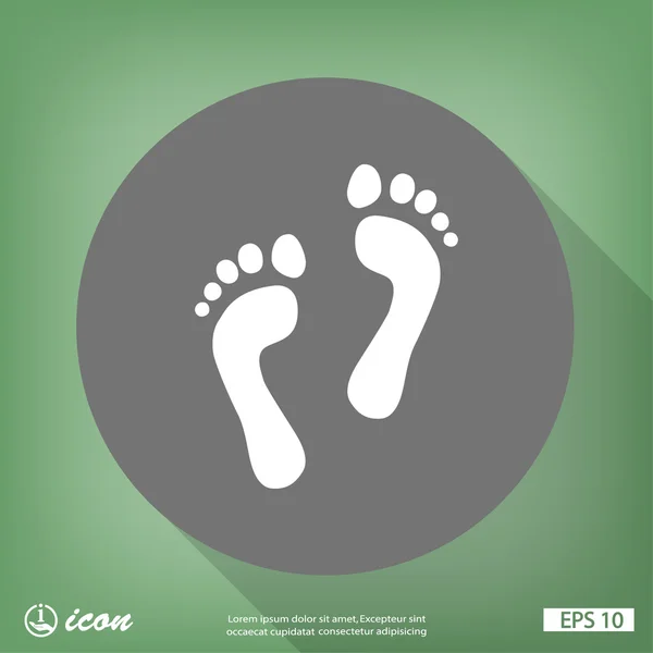 Footprints flat design icon — Stock Vector