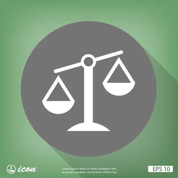 Balance Justice icône design plat — Image vectorielle