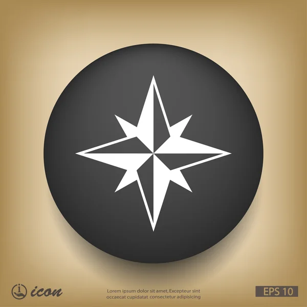 Kompass platt design ikon — Stock vektor
