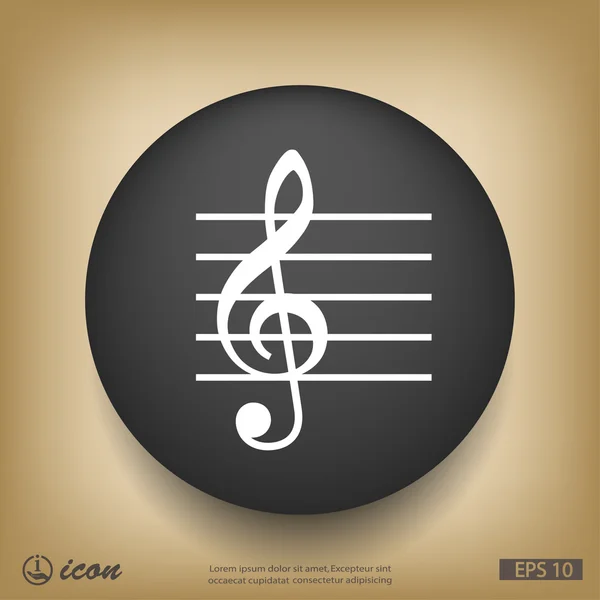 Klíč plochý design ikonu Hudba — Stockový vektor