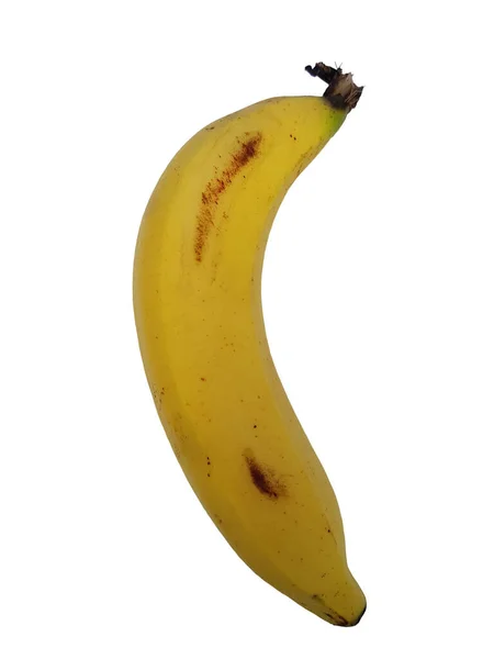 Une Banane Mûre Jaune Est Placée Sur Fond Blanc — Photo