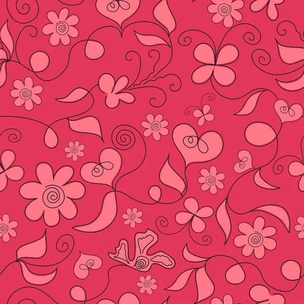 Abstract bloemen naadloos patroon — Stockvector