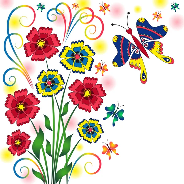 Kelebekler ile renkli yaz arka plan