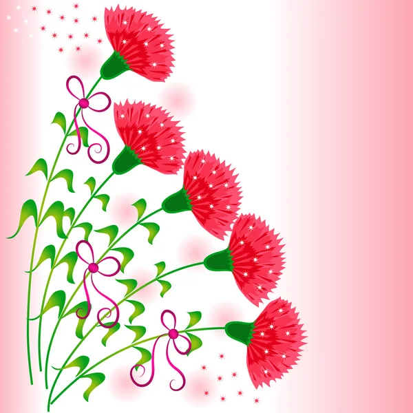 Floral φόντο με τα γαρίφαλα — Διανυσματικό Αρχείο