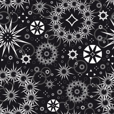 geometrik siyah beyaz seamless modeli