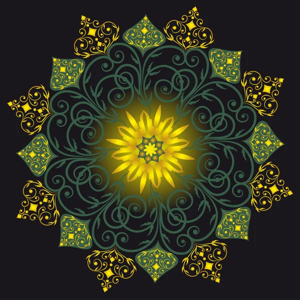 Siyah arka plan üzerine süsleme