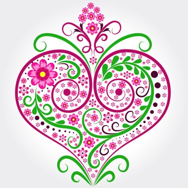 Çiçekli bahar büyük kalp