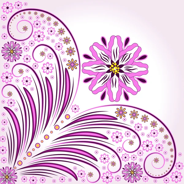 Fondo de primavera con flores violetas — Vector de stock