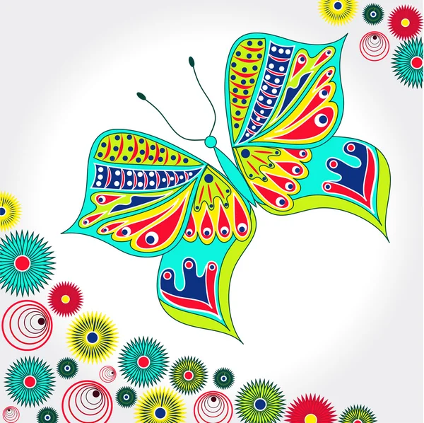 Літній фон з барвистим метеликом — стоковий вектор