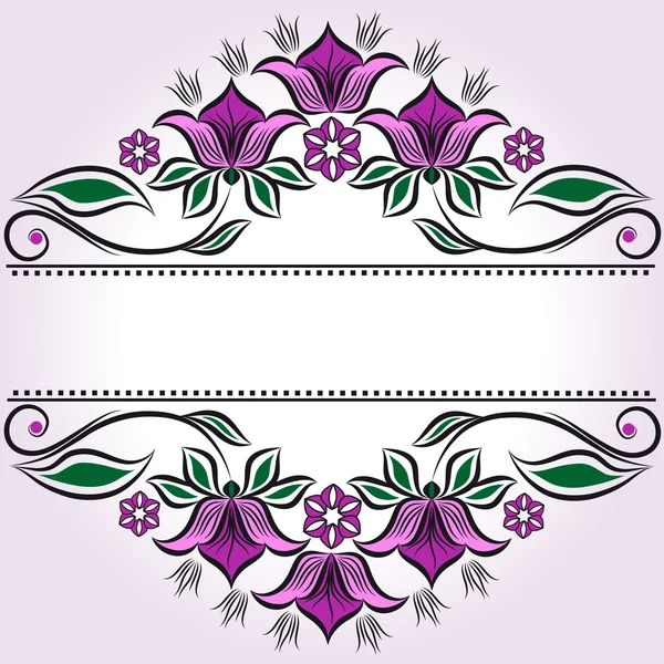 Fondo ornamental con flores violetas — Vector de stock