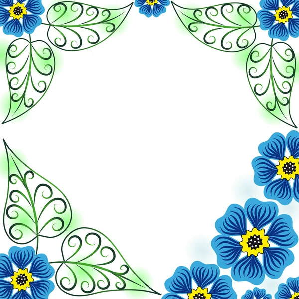 Открытки с голубыми цветами — стоковый вектор
