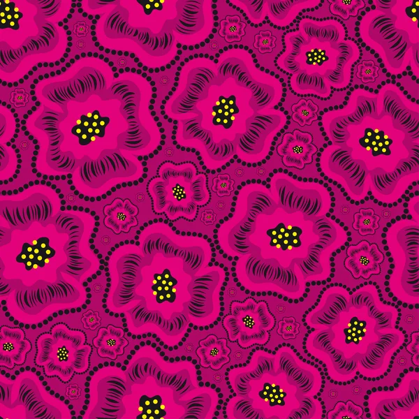 Fleur rose motif sans couture — Image vectorielle