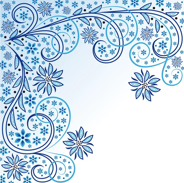 青い花のグリーティング カード — ストックベクタ