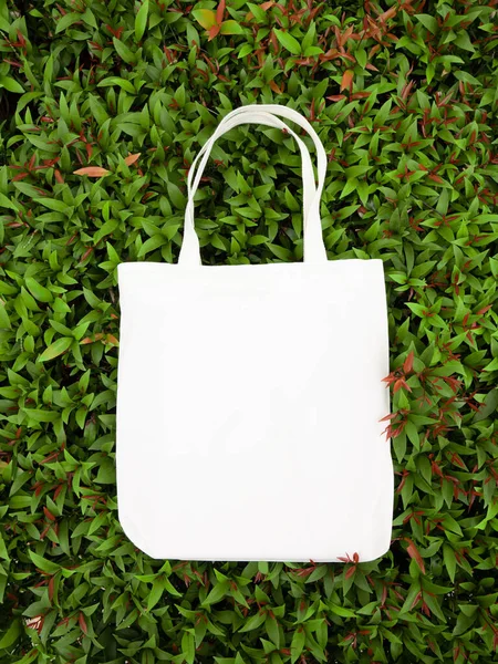 Concetto Borsa Design Finto Bianco Bianco Tote Bag Tela Tessuto — Foto Stock