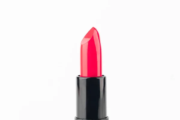 Red Lipsticks Black Tube Package Isolated White Background Makeup Cosmetics — Stock Photo, Image