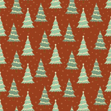 Noel ağacı ve kar tanesi pürüzsüz desen, tatil geçmişi