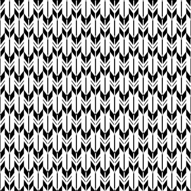 Geometrik arkaplan siyah beyaz ok tüyleri pürüzsüz desen