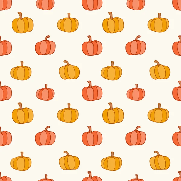 Citrouilles Sans Couture Demi Goutte Motif Répétition Fond Légumes — Image vectorielle