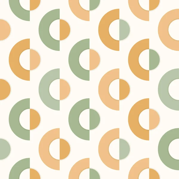 Vert Demi Cercle Forme Géométrique Motif Sans Couture Papier Peint — Image vectorielle