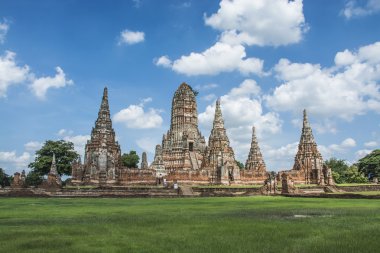 Antik kalıntılar wat Chaiwatthanaram Ayutthaya Tayland