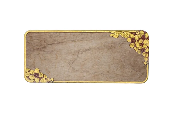 Marco dorado de madera aislado sobre fondo blanco — Foto de Stock