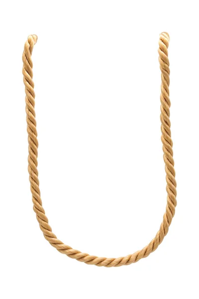 Золота Мотузка Ізольований Дизайн Прикраси Фону Має Відсічний Контур — стокове фото