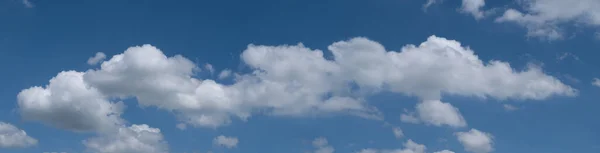 Lucht Wolk Blauwe Achtergrond Panorama Mooi Wit Helder Weer Licht — Stockfoto