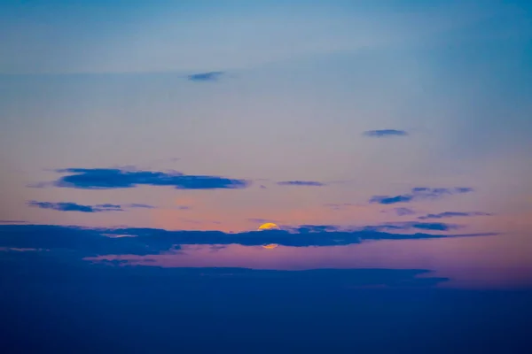 Sunset Céu Paisagem Azul Horizonte Abstrato Natureza Bela Paisagem Livre — Fotografia de Stock